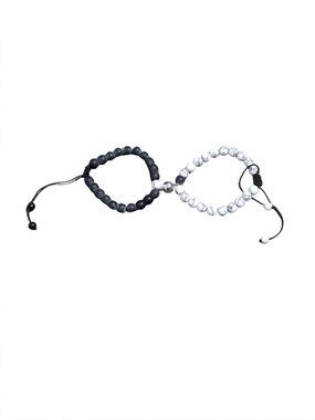 3/$20 NIP | 2 Piece Magnetic Couples Beaded Bracelet Set Black & White